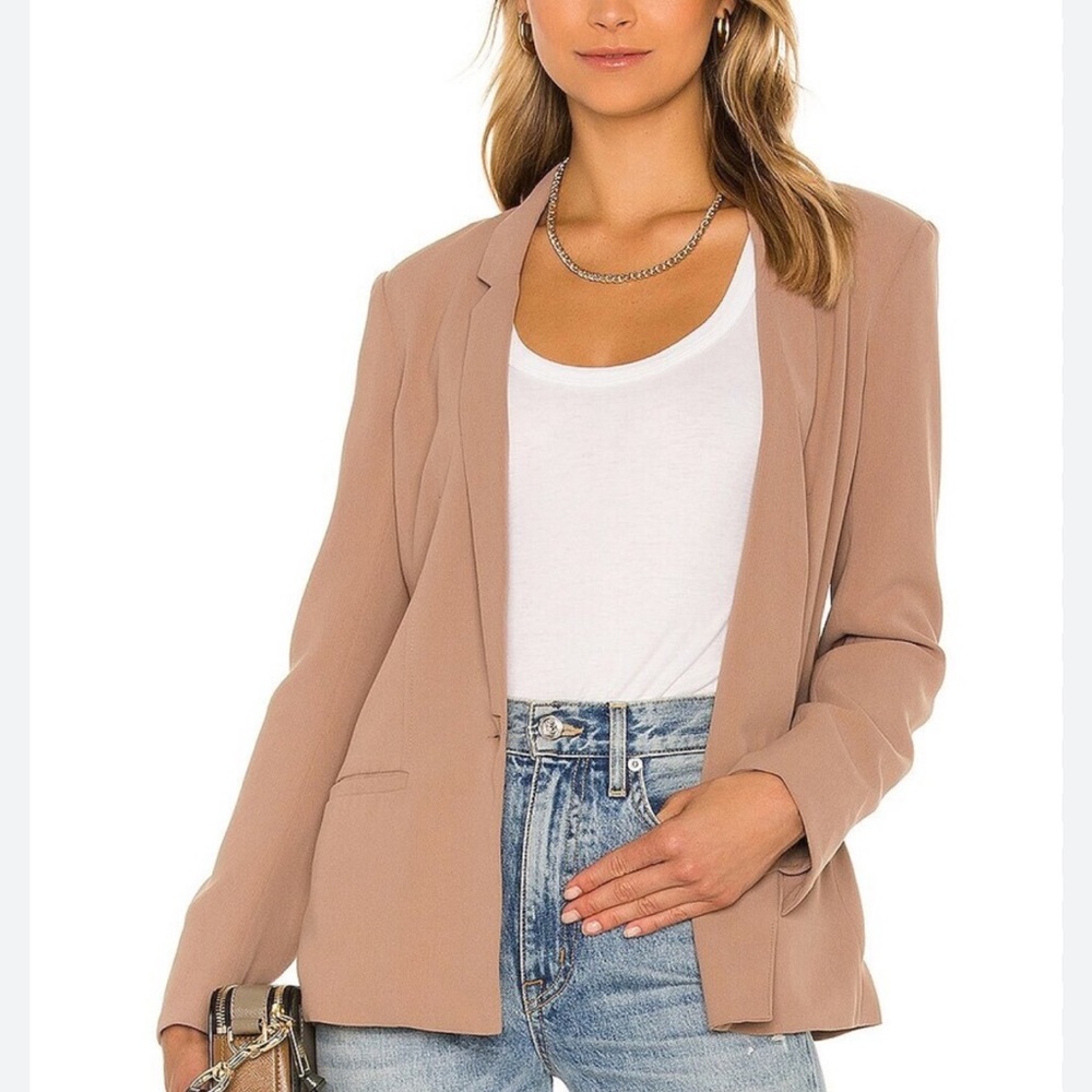 LBLC the Label Tan Blazer Professional Tailored Suit Jacket